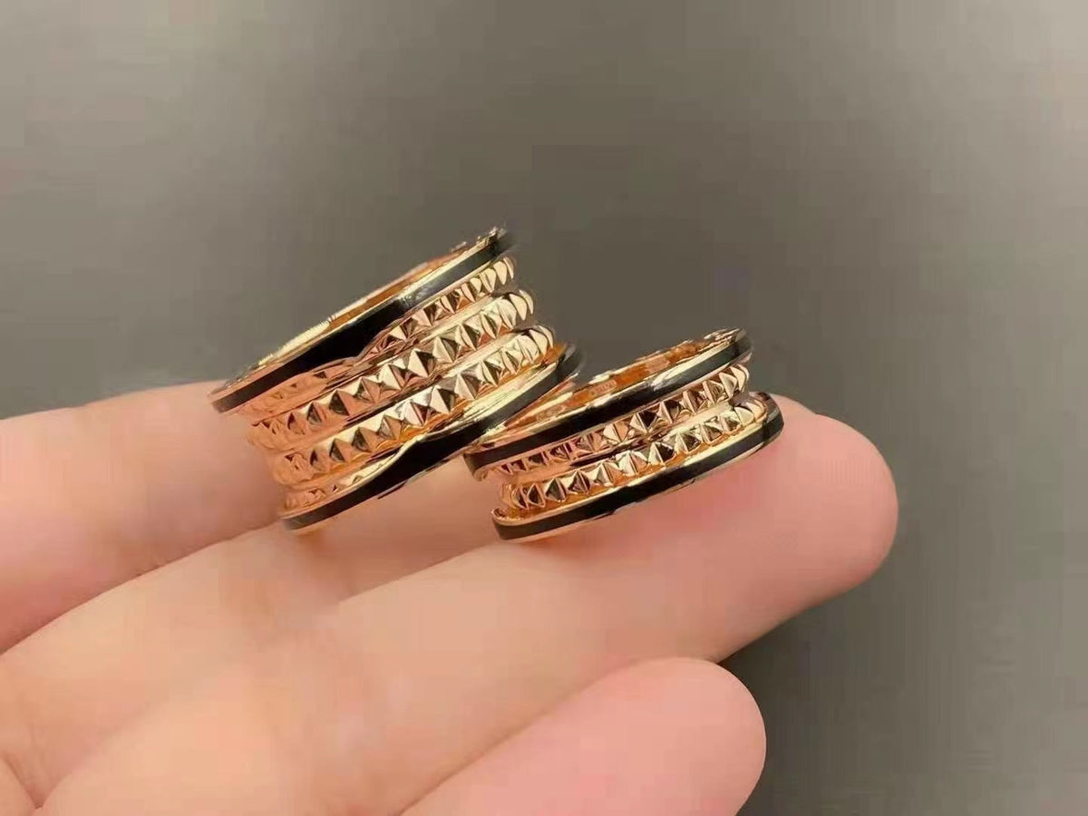 [Renovia Jewelry]ZERO 1 ROCK BLACK CERAMIC PINK GOLD LARGE MODEL