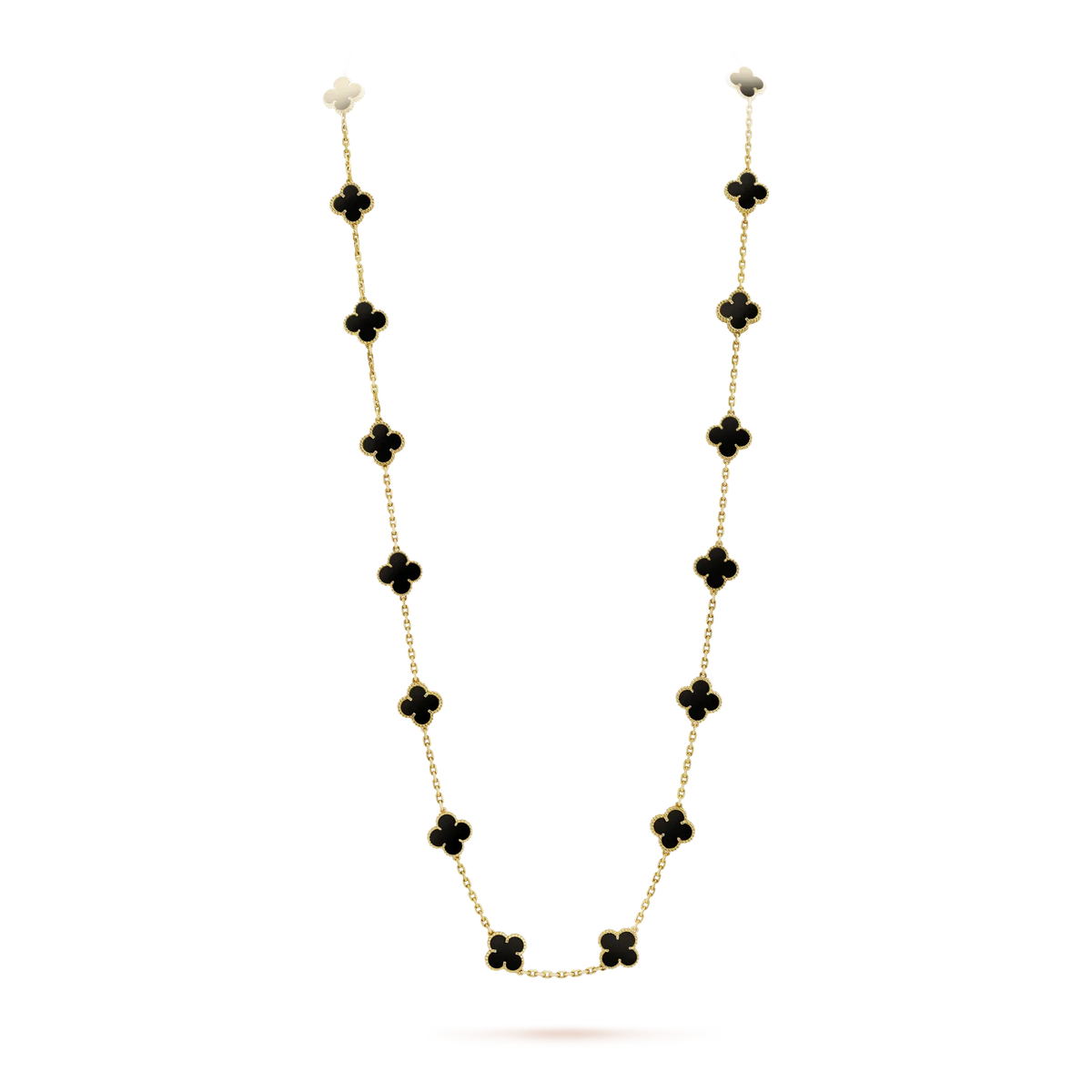 [Renovia Jewelry]CLOVER 20 MOTIFS ONYX NECKLACE