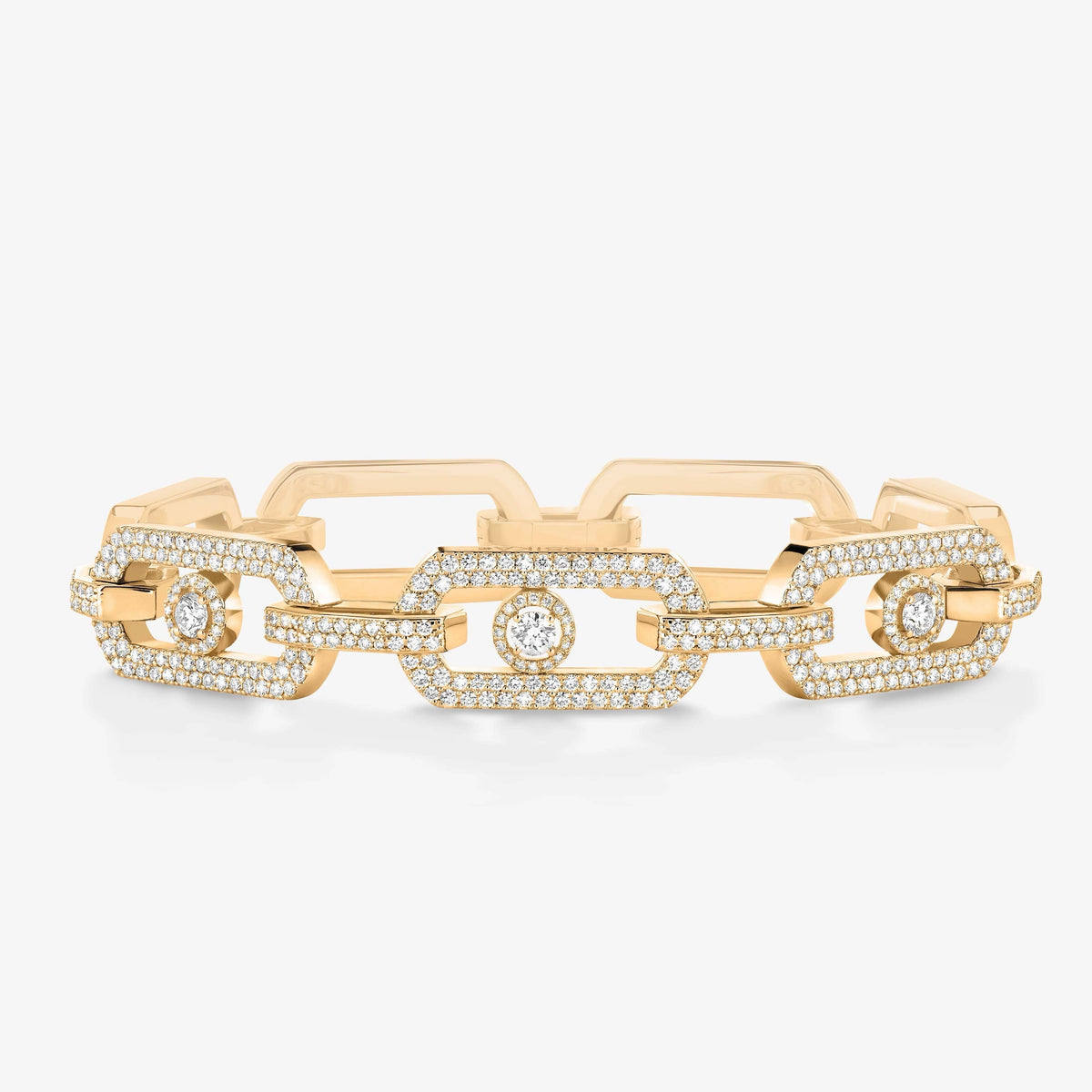 [Renovia Jewelry]Large Full Diamond Unisex Sliding Bracelet with Moissanite