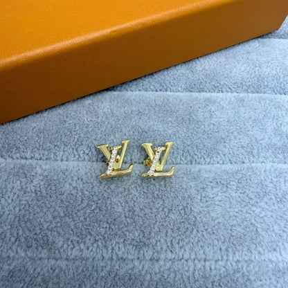 [Renovia Jewelry]LETTER STUDS WITH STONES