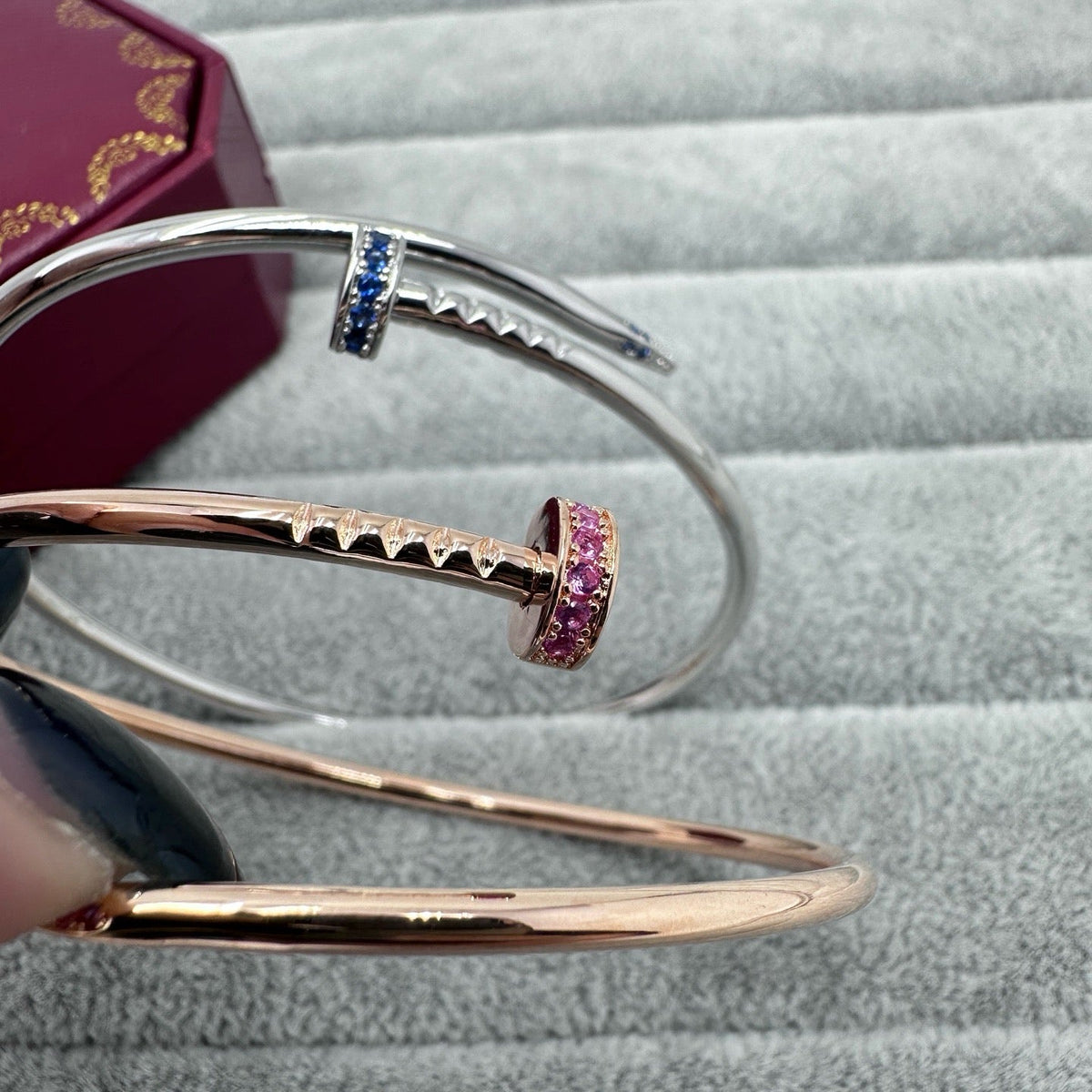 [Renovia Jewelry]JUSTE BRACELET 2.5MM PINK STONES AT BOTH ENDS