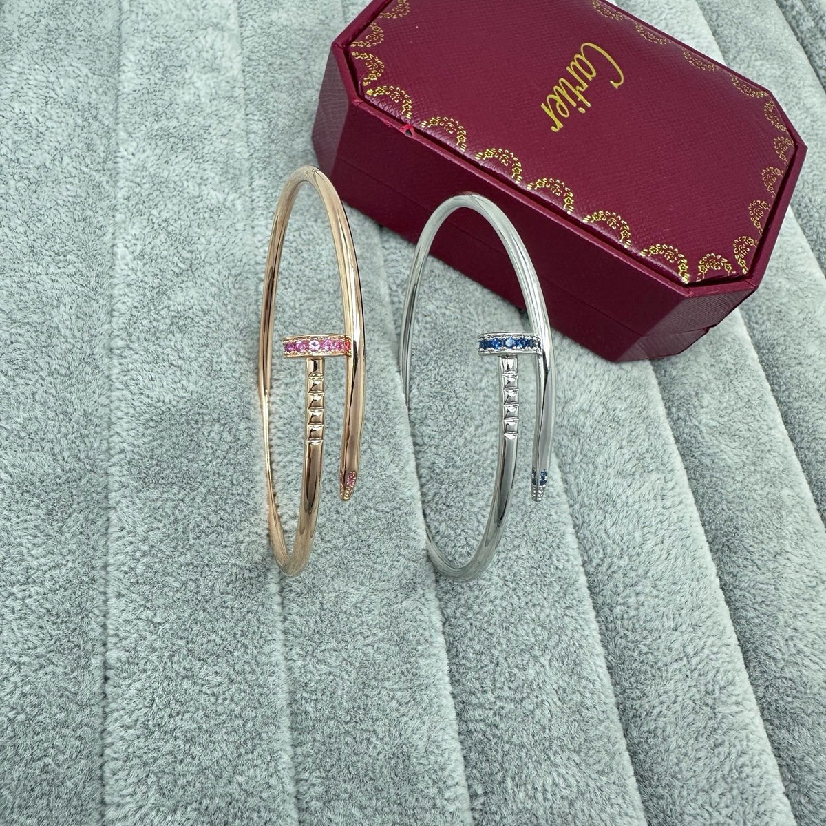 [Renovia Jewelry]JUSTE BRACELET 2.5MM PINK STONES AT BOTH ENDS