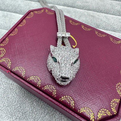 [Renovia Jewelry]FULL STONE BIG LEOPARD HEAD NECKLACE