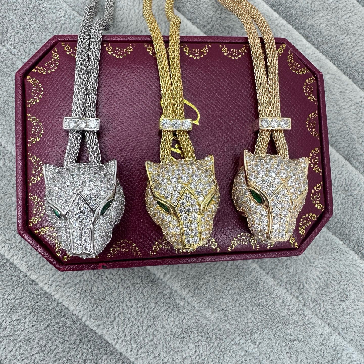 [Renovia Jewelry]FULL STONE BIG LEOPARD HEAD NECKLACE