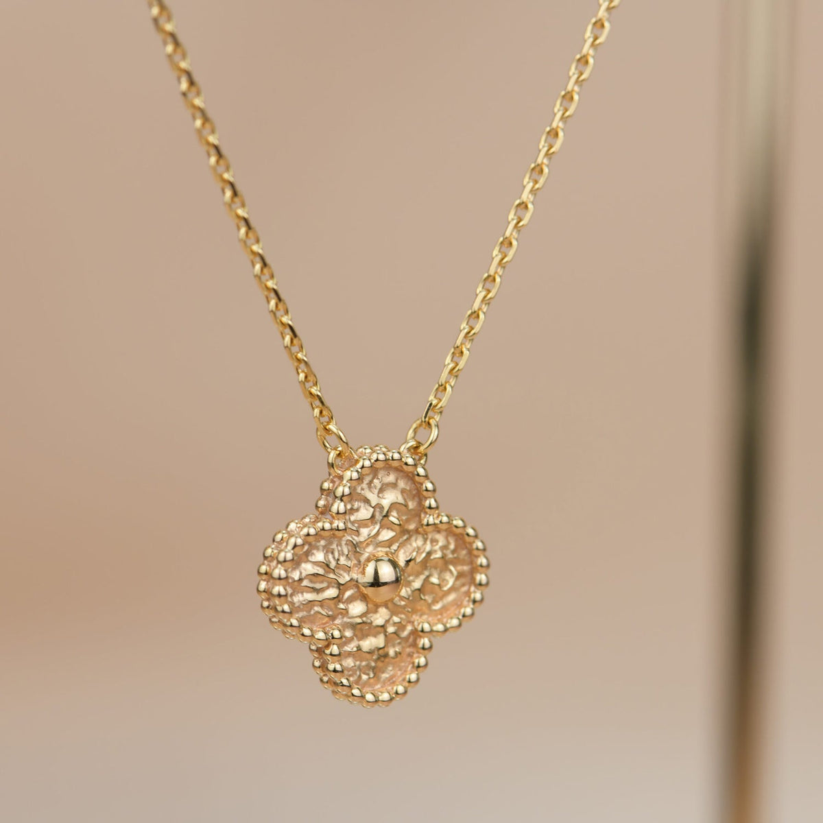 [Renovia Jewelry]CLOVER 15MM  BRONZING NECKLACE