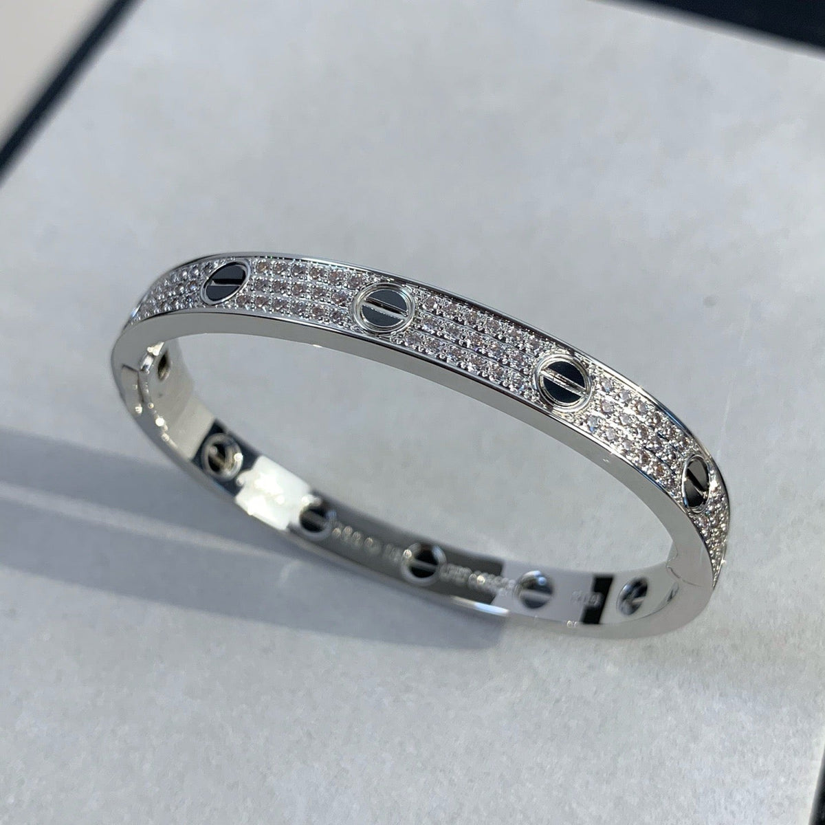 [Renovia Jewelry]LOVE BRACELET 6.1MM DIAMOND-PAVED CERAMIC