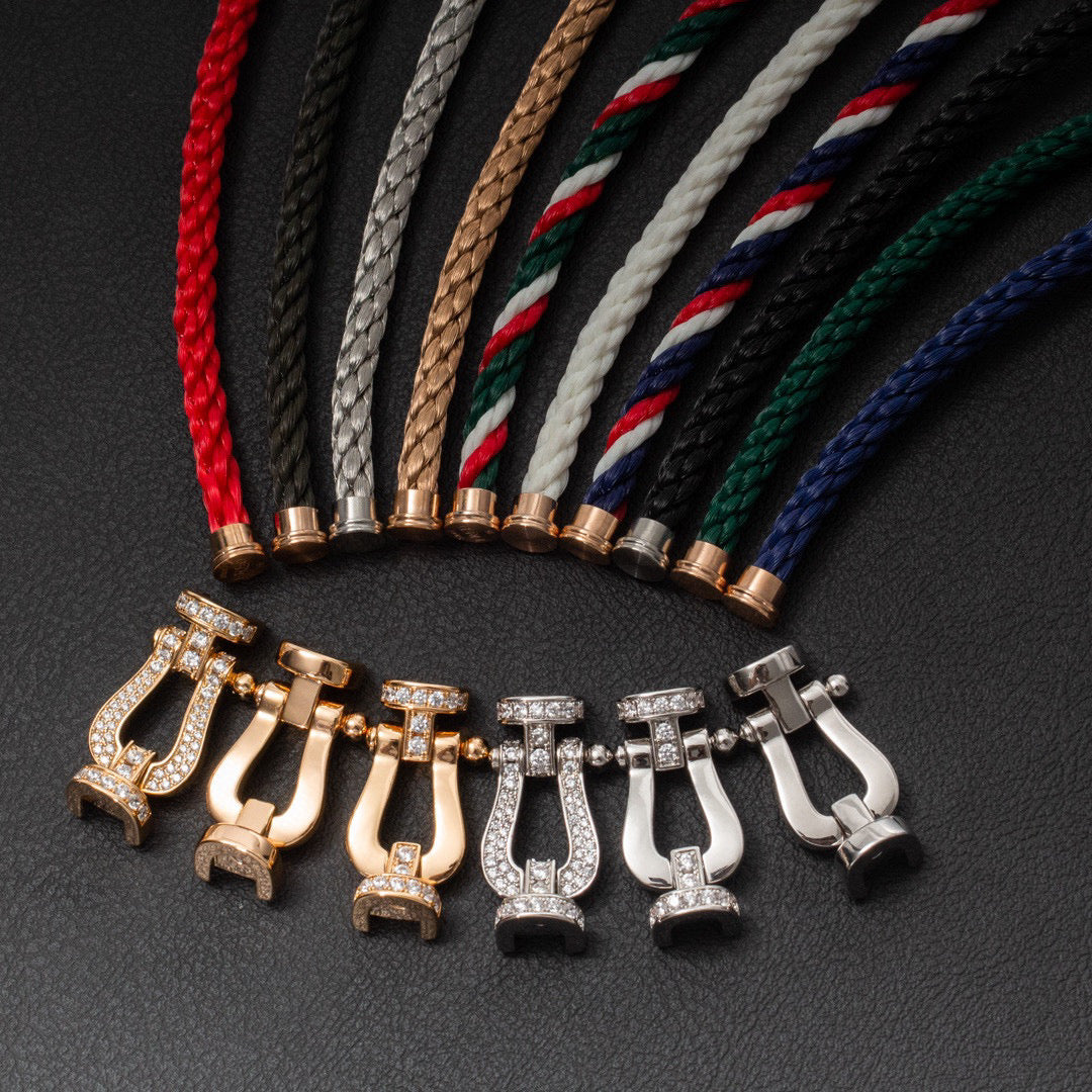 [Renovia Jewelry]FORCE LARGE HORSESHOE HALF DIAMOND BRACELET GOLD