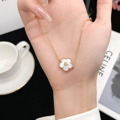 [Renovia Jewelry]LUCKY  WHITE MOP  PLUM BLOSSOM NECKLACE