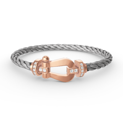 [Renovia Jewelry]FORCE LARGE HORSESHOE HALF DIAMOND BRACELET ROSE GOLD