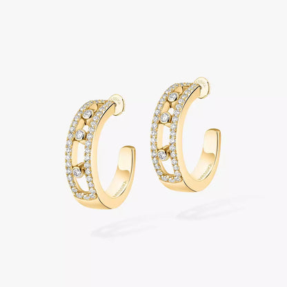 [Renovia Jewelry]Diamond Pave_ Hoop Earrings Move