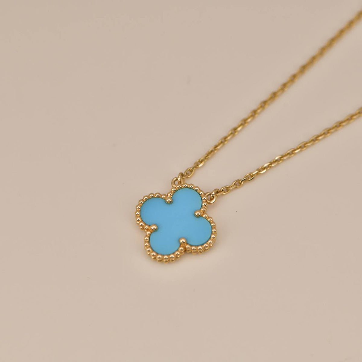 [Renovia Jewelry]CLOVER 15MM VINTAGE TURQUOISE NECKLACE